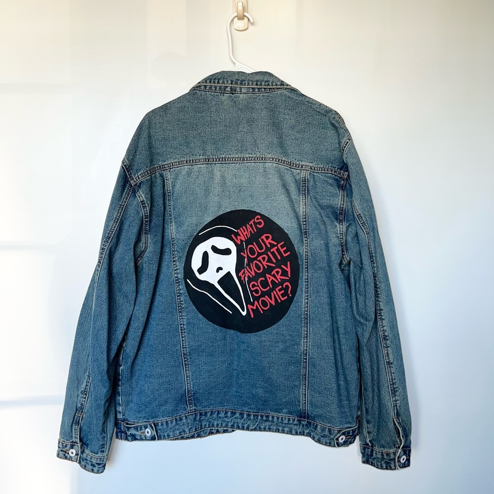 Scream Ghostface Halloween Denim Jean Jacket